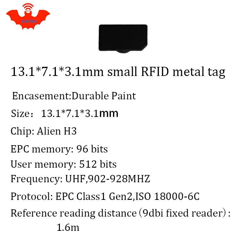 UHF RFID antymetalowy tag 915mhz 868mhz Alien Higgs3 13.1*7.1*3.1mm EPC Gen2 6C mała trwała farba karta inteligentna pasywne znaczniki RFID