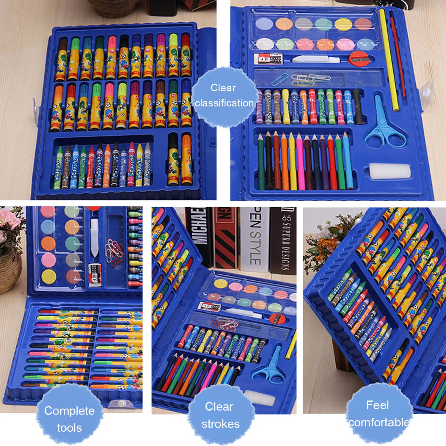 86pcs Colored Pencil Artist Kit Painting Crayon Marker Pen Brush Drawing Tools Set Kindergarten Supplies for  Children kids gift