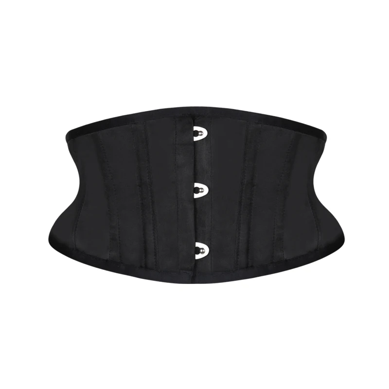 

Burvogue Women Waist Trainer Corsets Slimming Shaper Belt Short Torso Satin Underbust Corset Sexy Lace Up Bustiers & Corsets