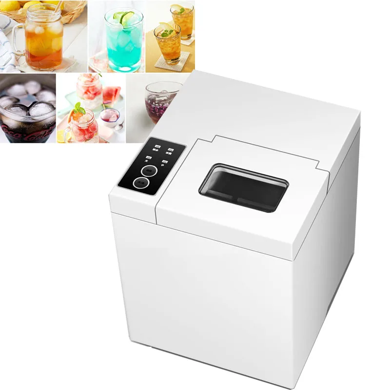 

Commercial Small Ice Maker Round Ice Maker Desktop Home Ice Maker Touch Button Fully Automatic