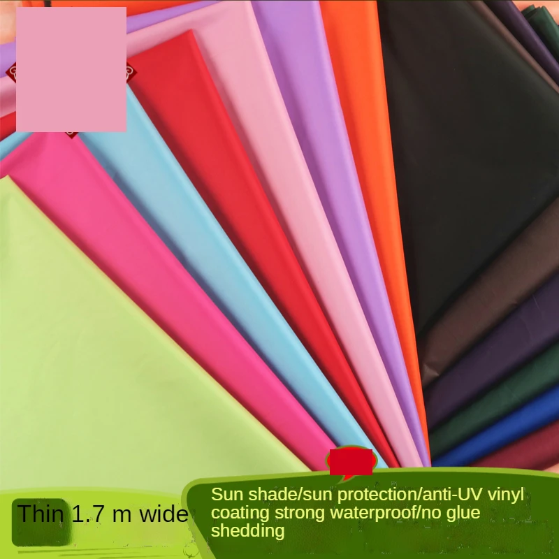 190T Vinyl Waterproof Fabric By The Meter for Sewing Sunshade Cloth Black Rubber Umbrella UV Protection Thin Anti Seepage Black