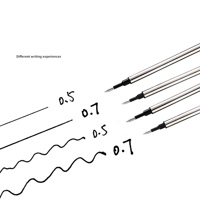 JINHAO 우수한 품질의 볼펜 리필, 검정 및 파랑 잉크, 0.5-0.7mm 펜촉, 사무실 및 학교 용품, 롤러 펜 리필