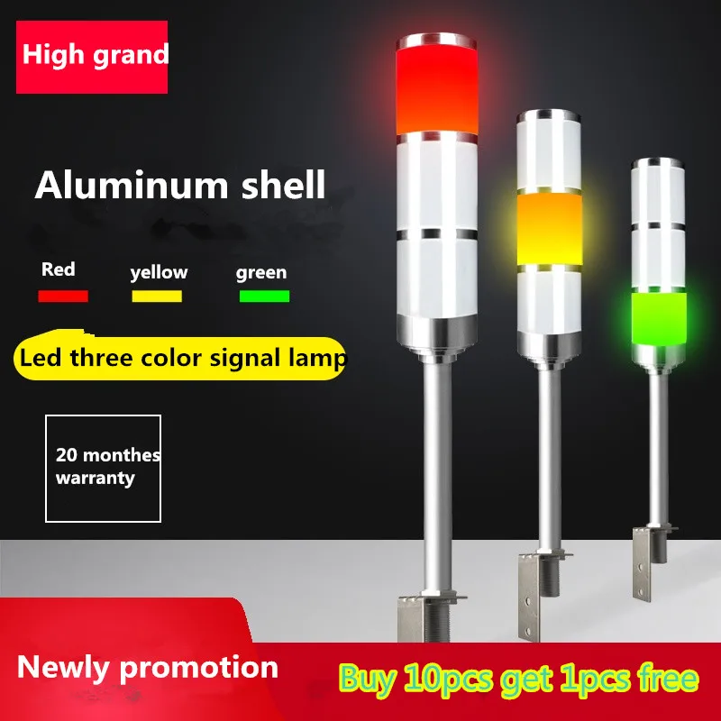 Led 3 Color L rod  Indicator Light 24V/220v Warning Light Workshop Machine Signal Buzzer Alarm Safety Caution Sound LED Light