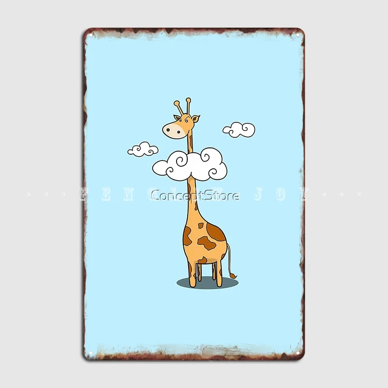 

A Giraffe Poster Metal Plaque Club Create Cave Pub Wall Decor Tin Sign Poster