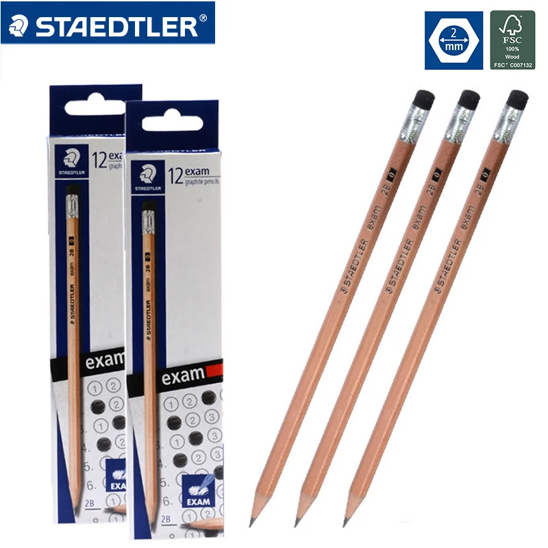 

24pcs STAEDTLER 2B Pencil Drawing Pencils Writing Pencil Stationery School Office Supply Stander Pencils With Eraser 132 40N C12