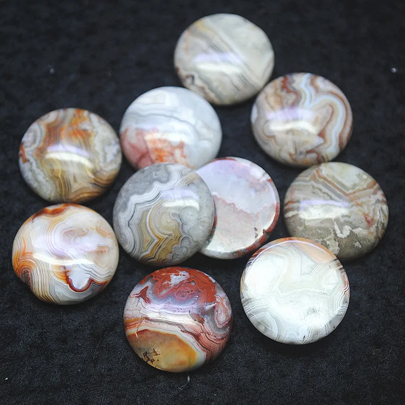 4PCS Natural Mexico Stone Cabochons Round Shape NO Hole 18MM For Women Pendants Making Hot Selling New Arrivals