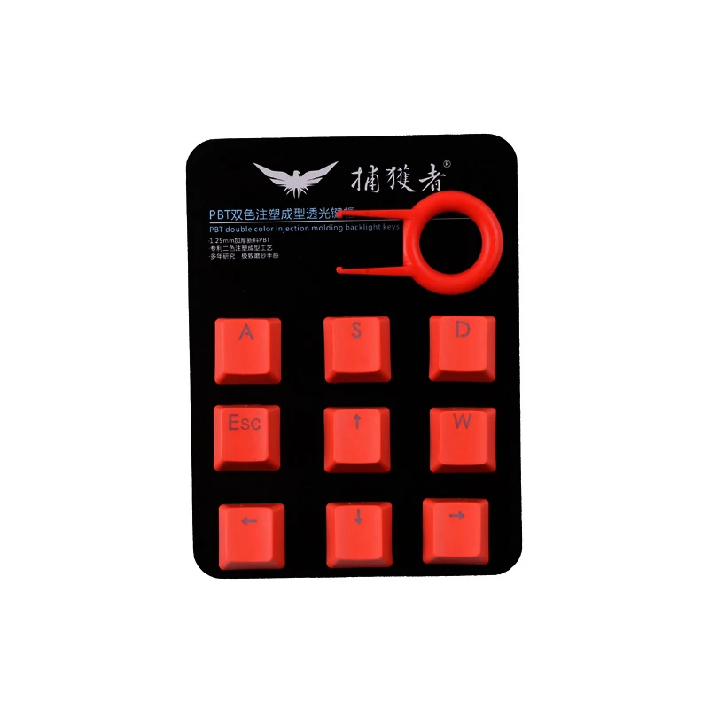 PBT Backlighting Keycaps para teclado mecânico Cherry MX, ESC, WASD, direção para cima, esquerda, direita, 9 teclas