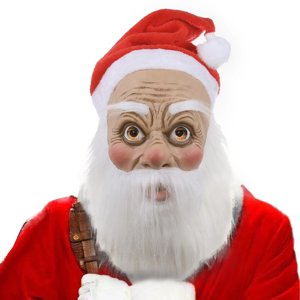 

Santa Claus Masks Chiristmas Cosplay Masques Halloween Latex Mascarillas Deluxe Face Mascaras Masquerade Party Props Adults Gift