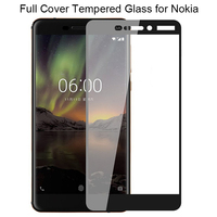 Full Cover Screen Protector for Nokia 1 2 3 5 6 2018 Tempered Glass for Nokia 2.1 3.1 5.1 6.1 Protective Glass for Nokia 7 Plus