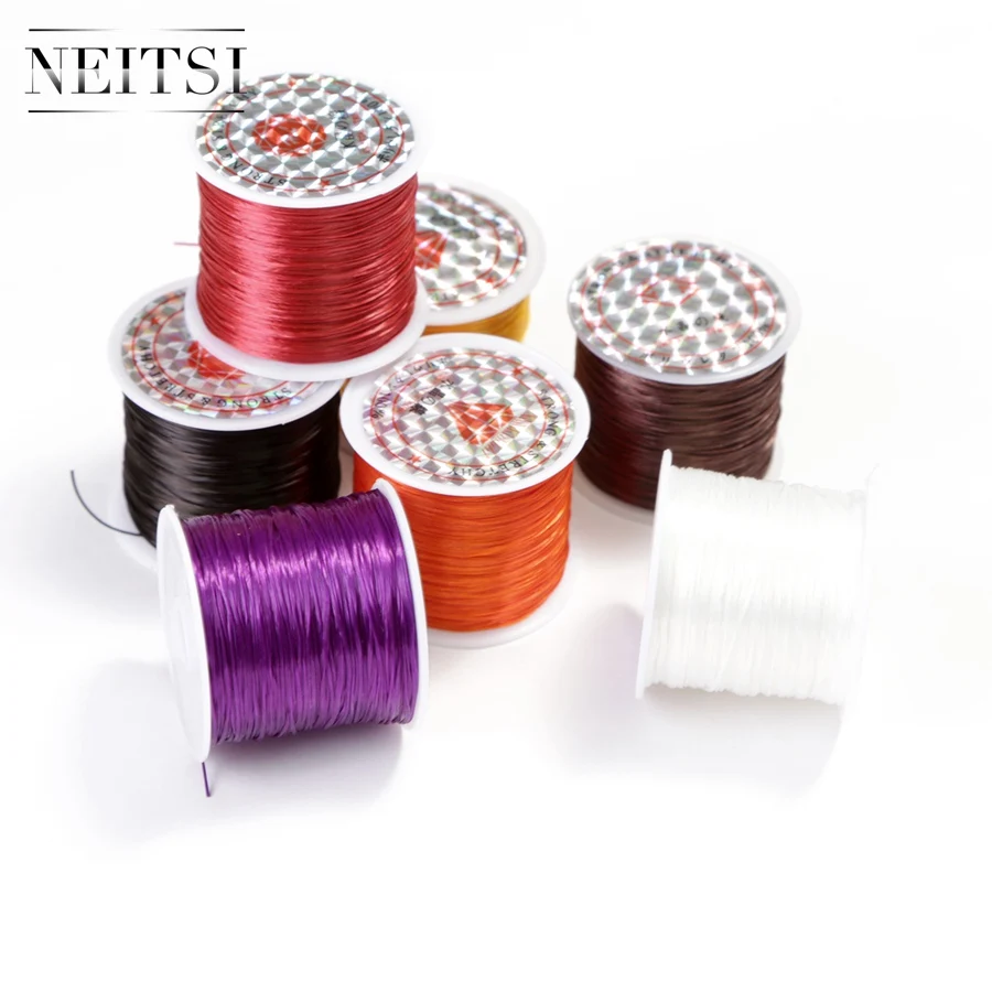 Neitsi – cordon élastique en cristal extensible, 1 rouleau, pour Extension de cheveux, tissage de perruques, couture, 12 couleurs