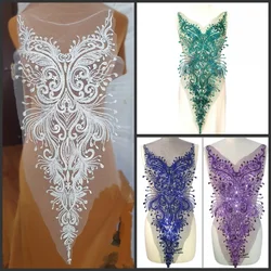 Paillettes bianco viola verde blu tessuto nigeriano africano francese Design patch di moda Appliques per costumi da ballo per matrimoni serali