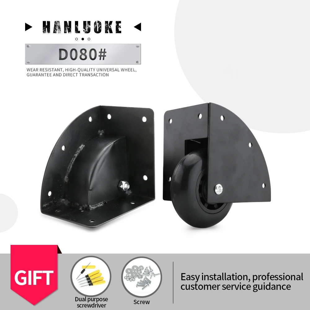 

HANLUOKE D080 Travel Trolley Suitcase Luggage Wheel Accessories Passwords Suitcase Silent Wheels Rollers Wear-resistant Casters