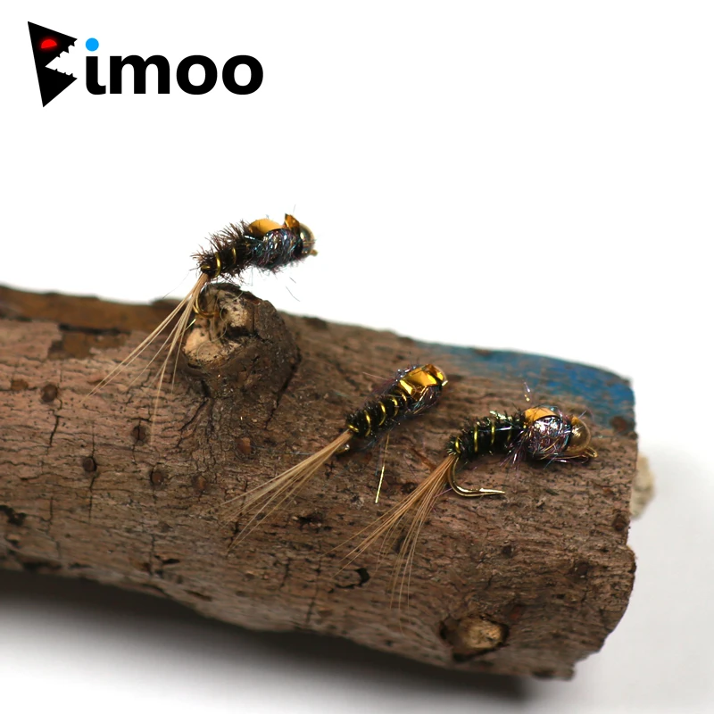 Buggy Bimoo Ninfa #16 con cabeza de latón para trucha - imagen 3