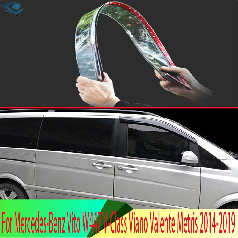 

For Mercedes-Benz Vito W447 V-Class Viano Valente Metris 2014-2019 Window Wind Deflector Visor Rain/Sun Guard Vent 2pcs