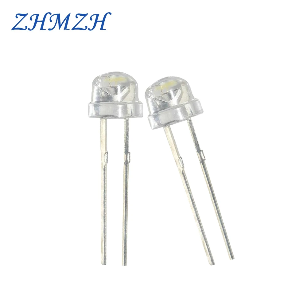 100pcs/Lot High Brightness LED Straw Hat Lamp Light Emitting Diodes (LEDs)  DIY Light Beads 5mm Bead Light-emitting Diode