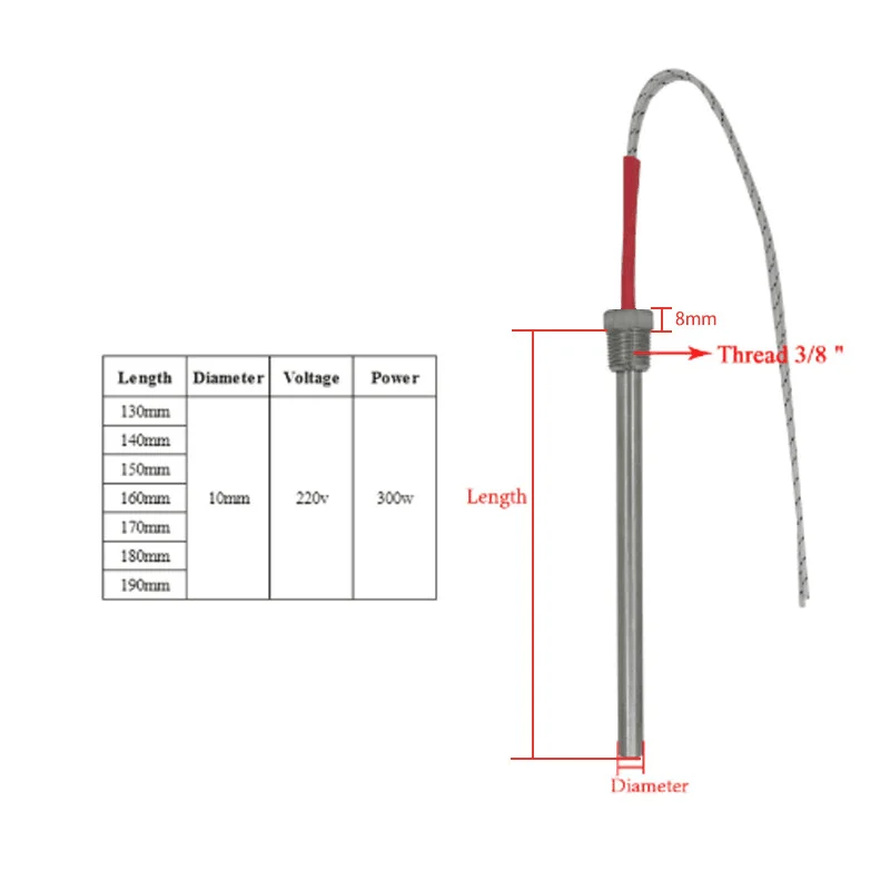 220v 280w pellet stove ignitor  140 -180 mm wood pellet stove parts