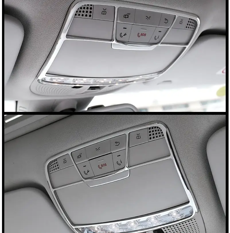 

Car Front Head Reading Light Frame Decorative Cover Trim ABS Frame For Mercedes Benz C/GLC/E W205 X253 W213 Car Accessories