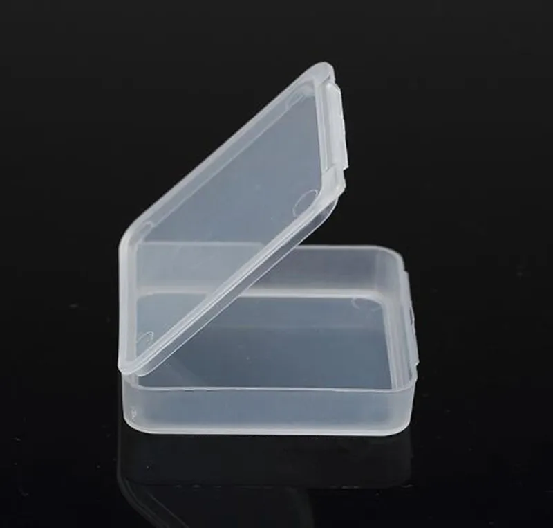 50pcs inside 5*5*0.8cm Transparent storage box plastic box white tool box screw box hardware parts box thickened with cover