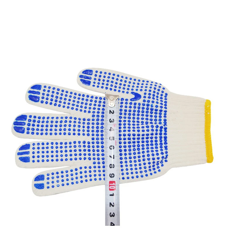 Labor Protection Yarn Gloves Cotton Thread, Dispensing Gloves Cotton Non-slip Beaded Gloves Site Driver, Auto Repair Work Gloves