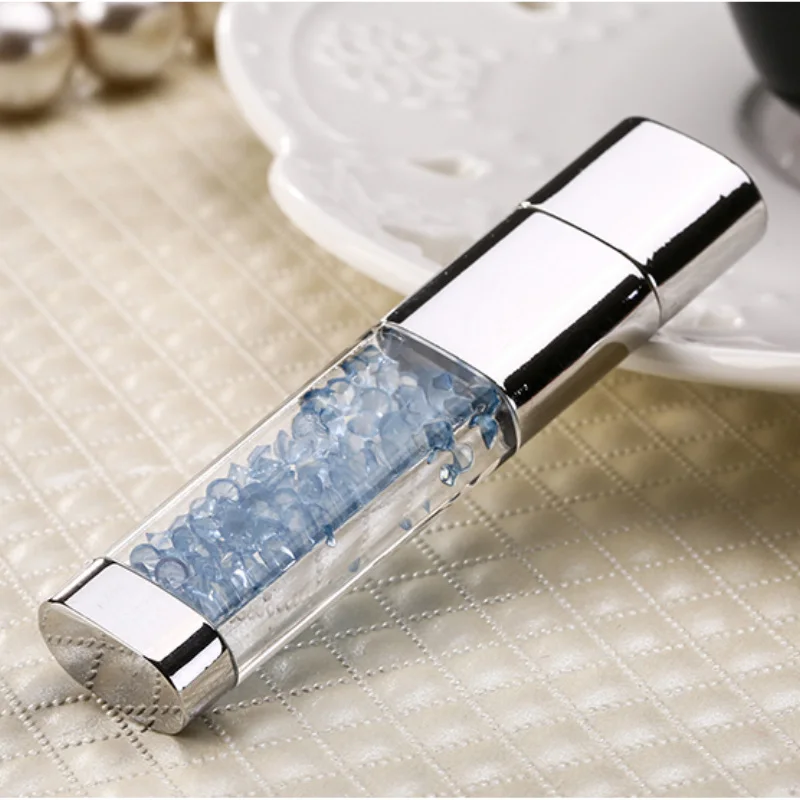 Fashion Diamond Logo Customised Crystal With LED Light metal USB flash Drive pen drive 8GB 16GB 32GB Jewelry memory stick usb