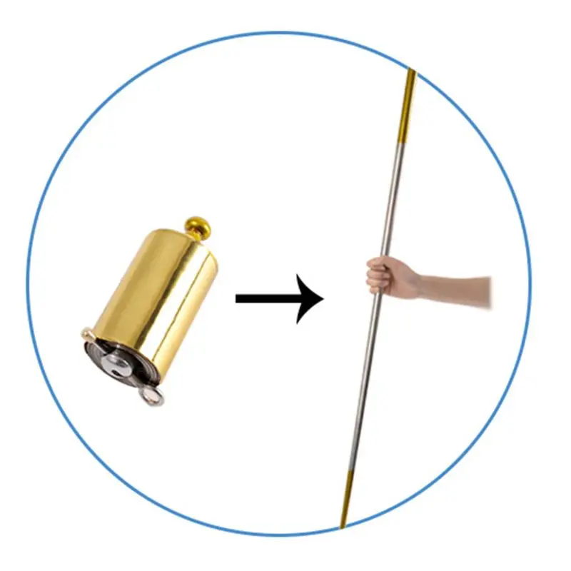 Portable 1.5m Retractable Metal Magic Wand Magician Props Stick Golden Cudgel