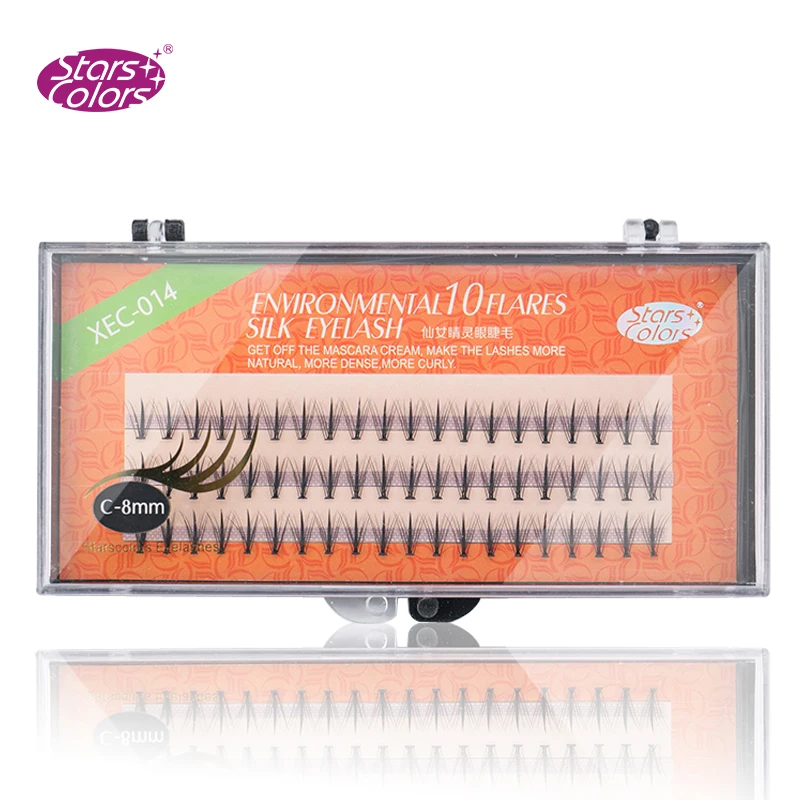 Starscolors C Curl Faux Silk False Lashes 8-12mm 10D 0.07mm Fake Eyelash High Quality Artificial Eyelash Eyelashes Extension