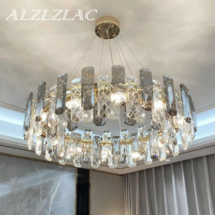 Hong Kong Style Luxury Modern Crystal Chandelier For Living Room Bedroom Home Decor Indoor Lustre Lighting Fixtures Led Lamp