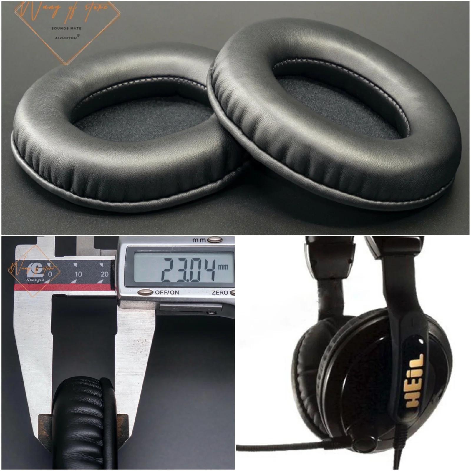 Oval Ellipse Egg Shape Soft Leather Ear Pads Foam Cushion For Heil ProSet 6 Pro set 6 Headset Perfect Quality, Not Cheap Version