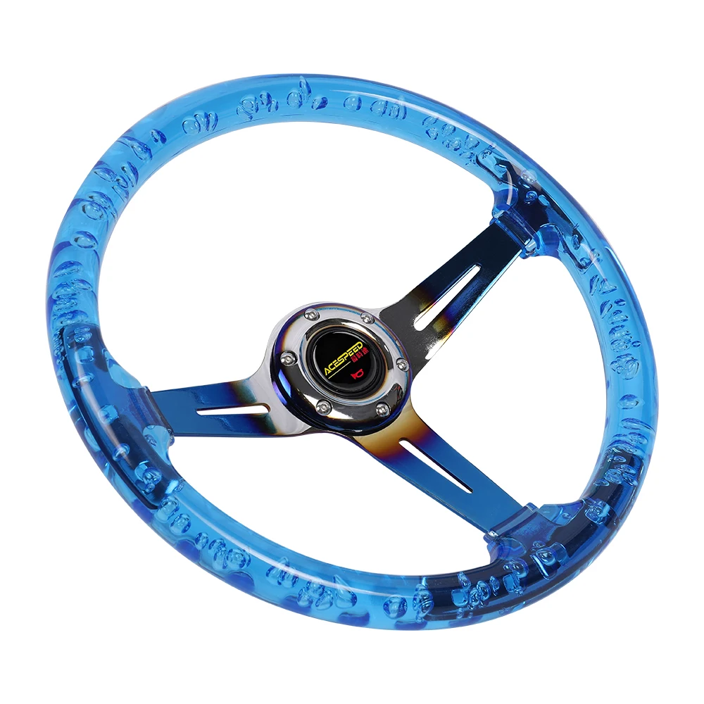 14 Inch/345mm Acrylic Steering Wheel JDM Sport Racing Car/PC Game Drift Control Steering Wheel