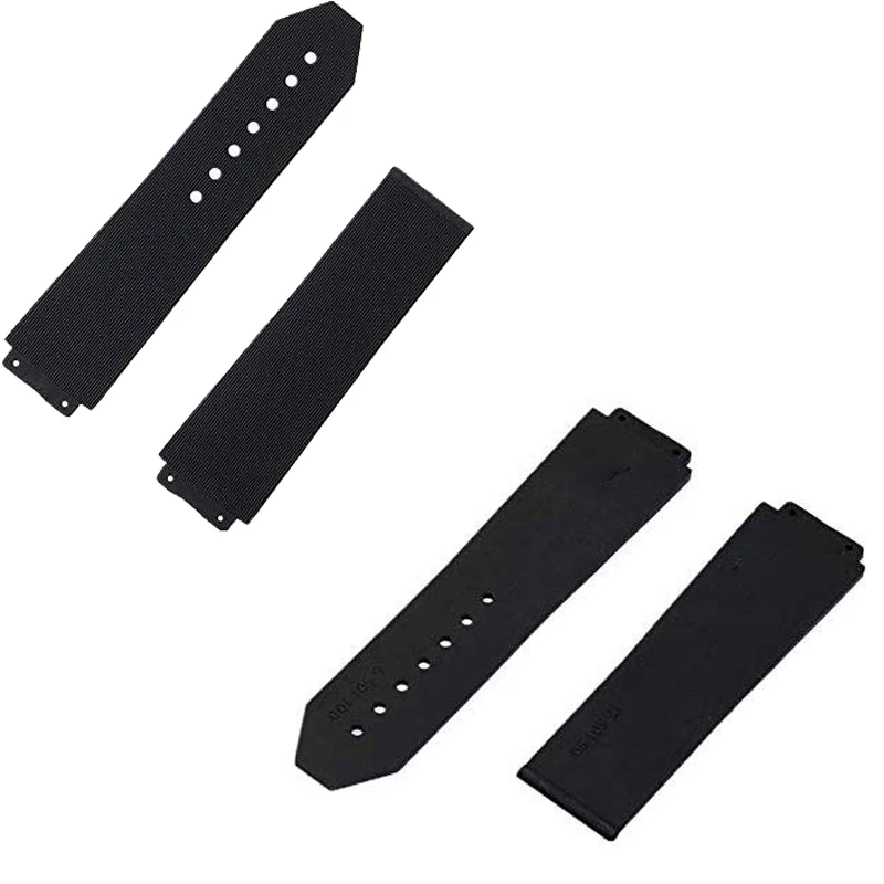 Rubber strap men\'s watch accessories 22mm buckle rubber watch strap for HUBLOT series 19mmx25mm waterproof bracelet watchband