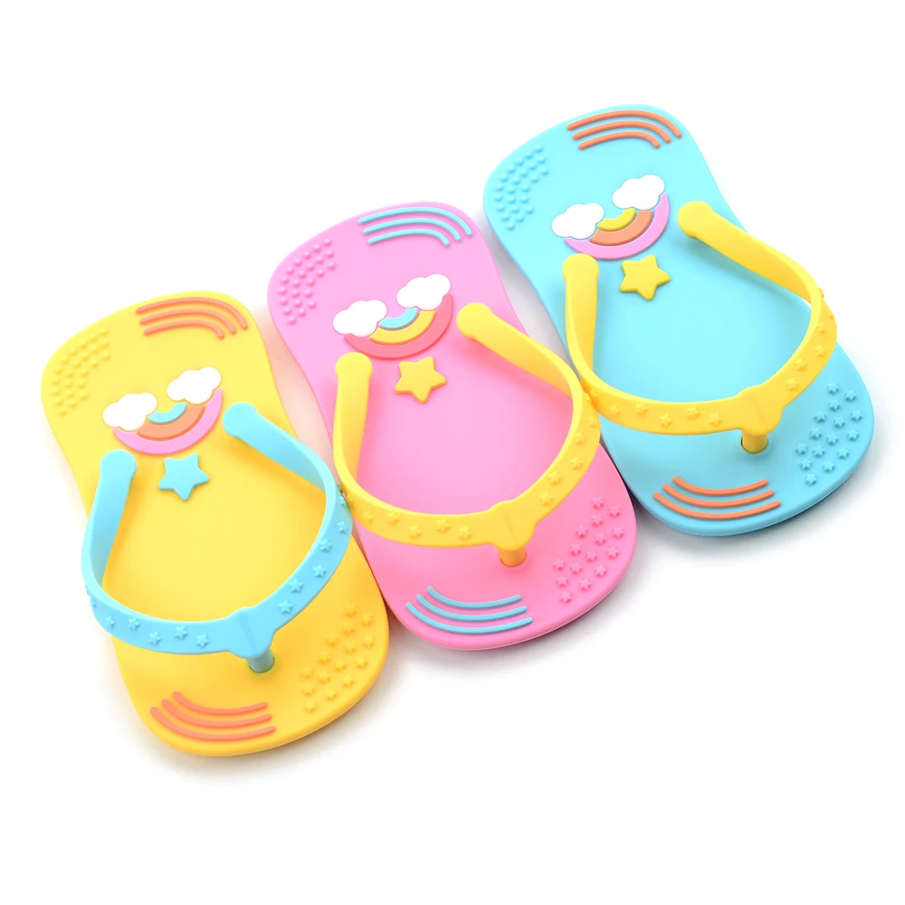 LOFCA Flip Flops Sillicone Teether Baby Teething Pendant Accessories Food Grade Silicone beads BPA FREE Silicon Teethers