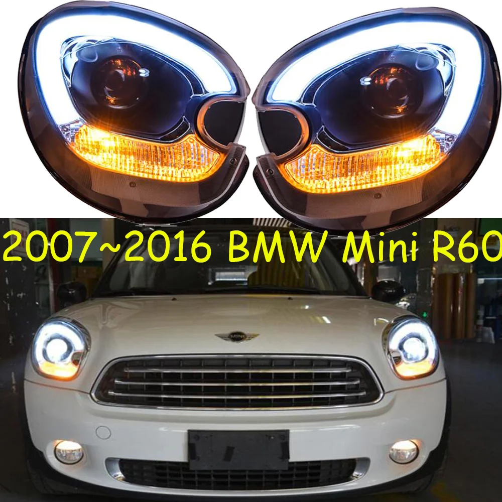 1set 2007~2016y car bupmer head light B-M-W Mini R60 headlight HID xenon car accessories countryman fog lamp for Mini headlamp