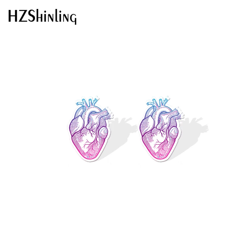 2019 New Human Anatomy Acrylic Earrings Anatomical Heart Teeth Brain Earrings Epoxy Stud Earring