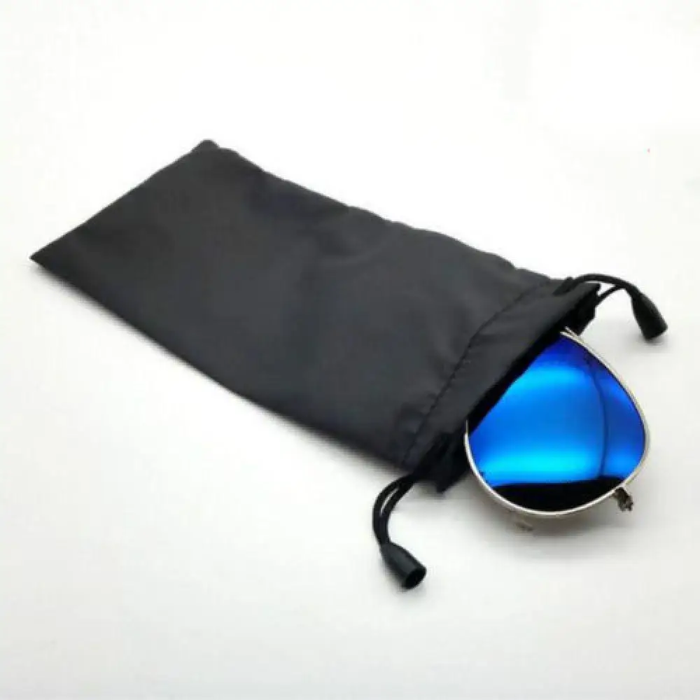 

5PCS Sunglasses Bag Portable Soft Cloth Waterproof Glasses Pouches Black Drawstring Microfiber Dust Pouch Eyewear Case Container