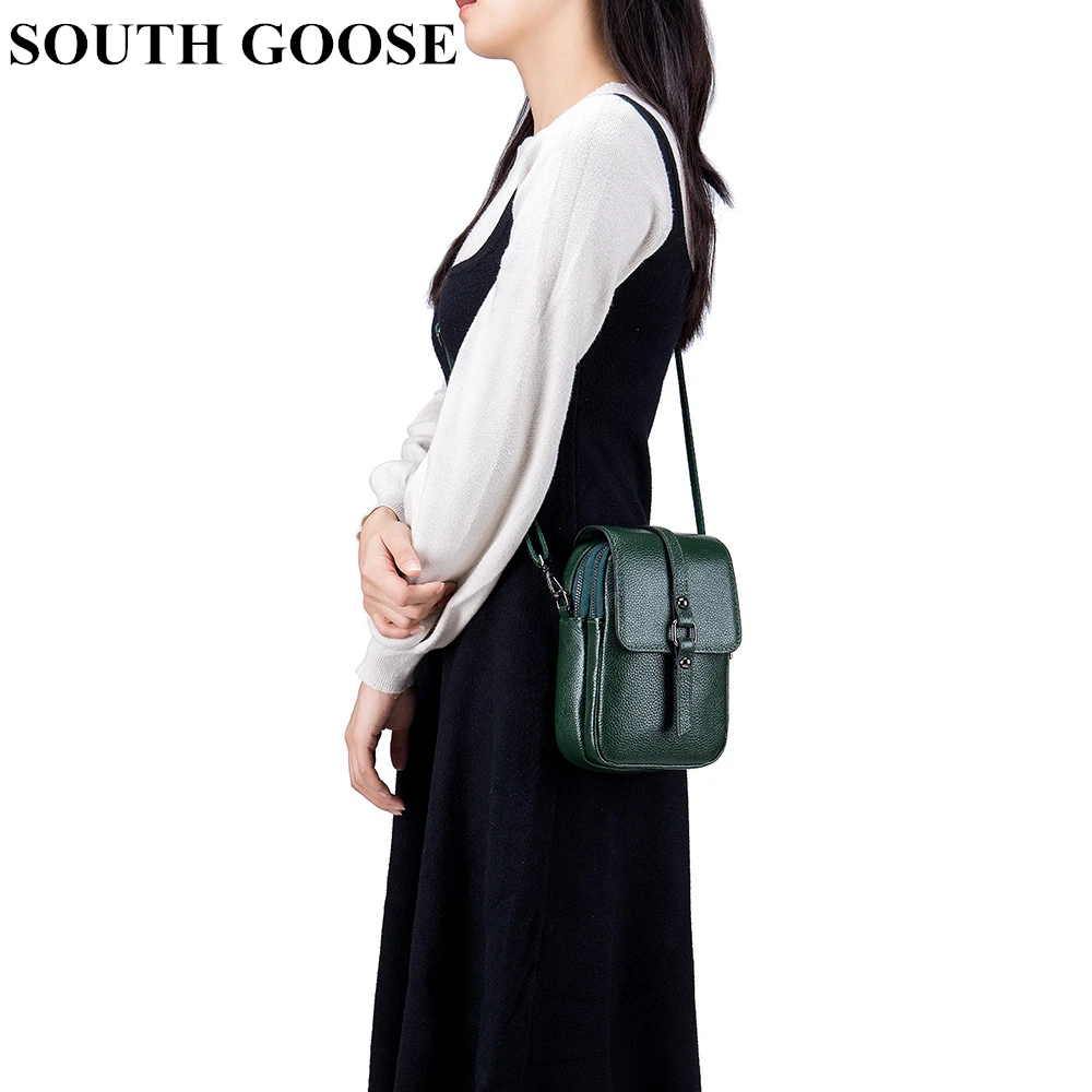 

SOUTH GOOSE 2020 New Fashion Women's Messenger Bag Genuine Leather Female Small Shoulder Bag Ladies Handbag Bolsa Feminina