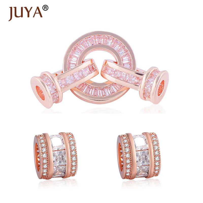 

Juya Handmade DIY Jewelry Making, Luxury AAA Zircon Crystal Clasps Fasteners For Bracelets Accessories, Beads End Clasp Supplies