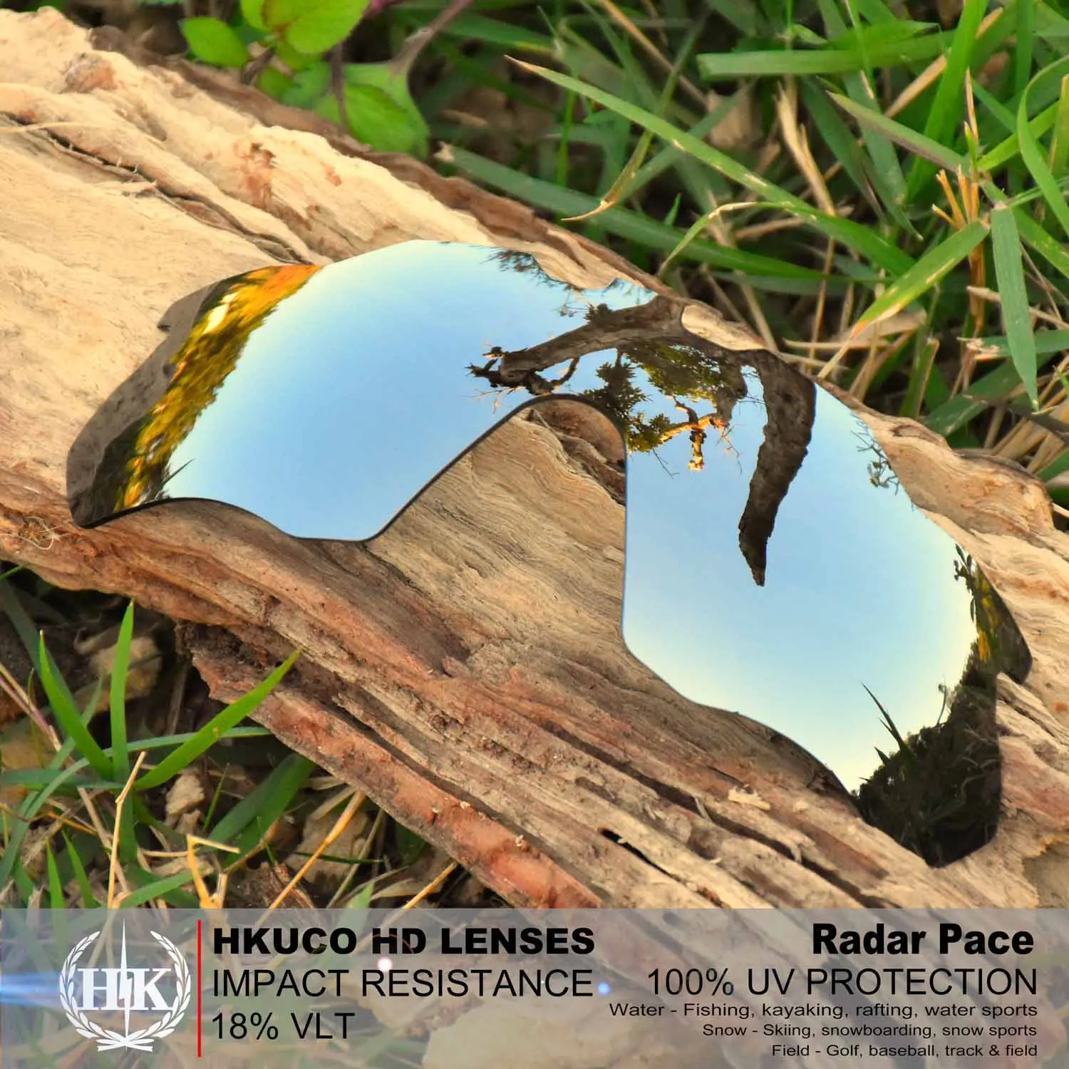 HKUCO Polarized Replacement Lenses For Radar Pace Sunglasses Silver/Transparent Yellow（Unpolarized） 2 Pairs