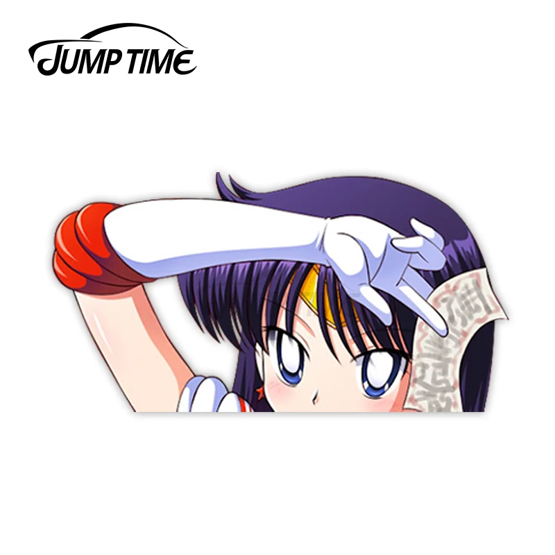 Jump Time Sailor Moon Hino Rei (Sailor Mars) 4 5.3  Big Head Anime Peeker Vinyl Decal Waifu Kawaii Girl Car Stickers