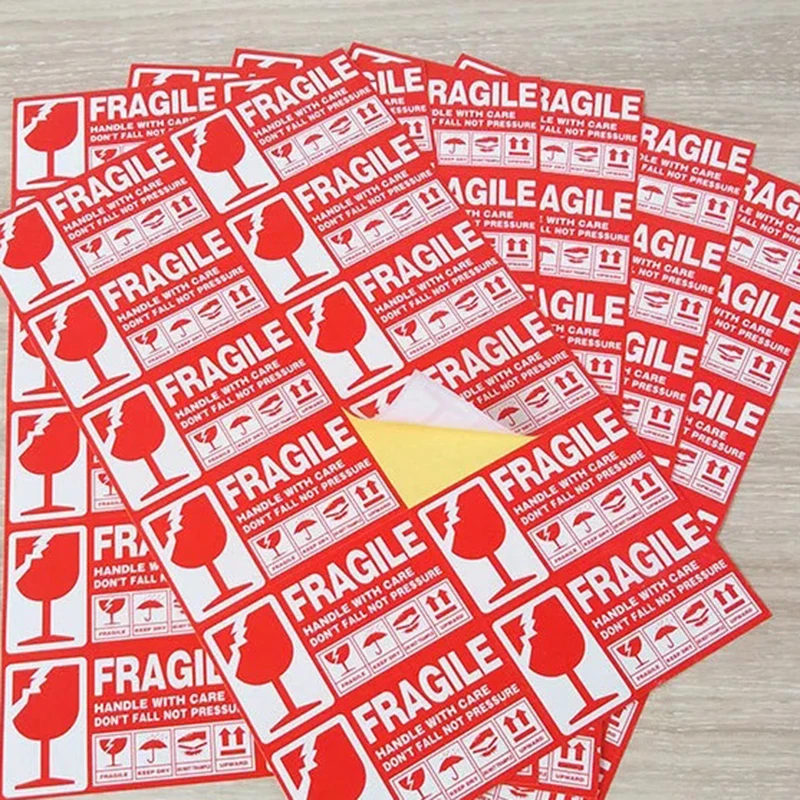 1000 Pcs/Set 9x5cm FRAGILE Warning Label Sticker Handle With Care Keep Dry Express Label Shipping Express Label Stickers