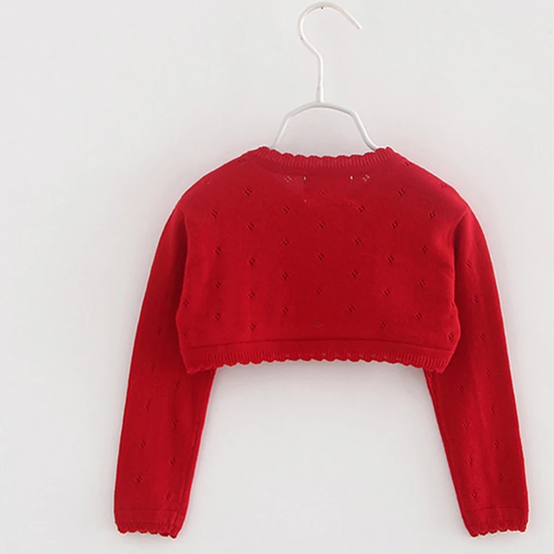 Autumn Knitted Cardigan Bow Red Baby Girls Cardigans Sweater Jacket Baby Girl Coat of 1-8 Years Old Outcoat Shawl Baby Clothes