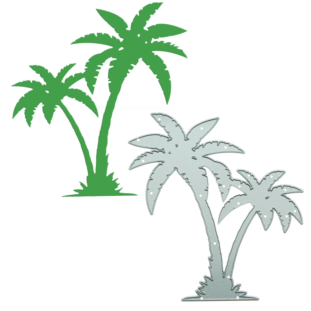 Large Size Coconut Palm Tree Pattern Metal Cutting Dies For Scrapbooking Photo Album Tourism Memory Card Decorating Stencil