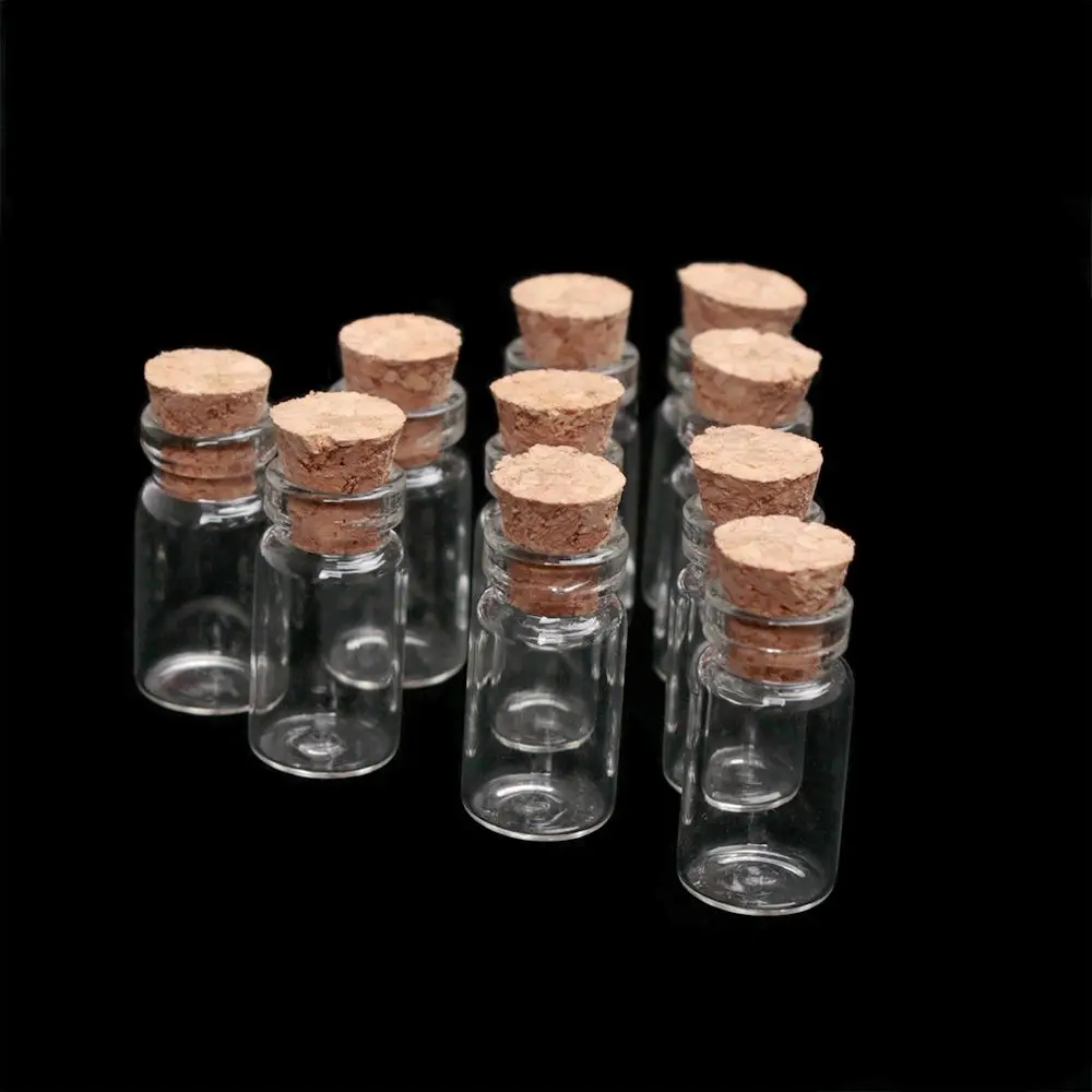 10Pcs 1/3/5/10/15/20ml Christmas Wish Bottles Small Empty Clear Glass Bottles Vials For Holiday Wedding Home Decoration Gifts