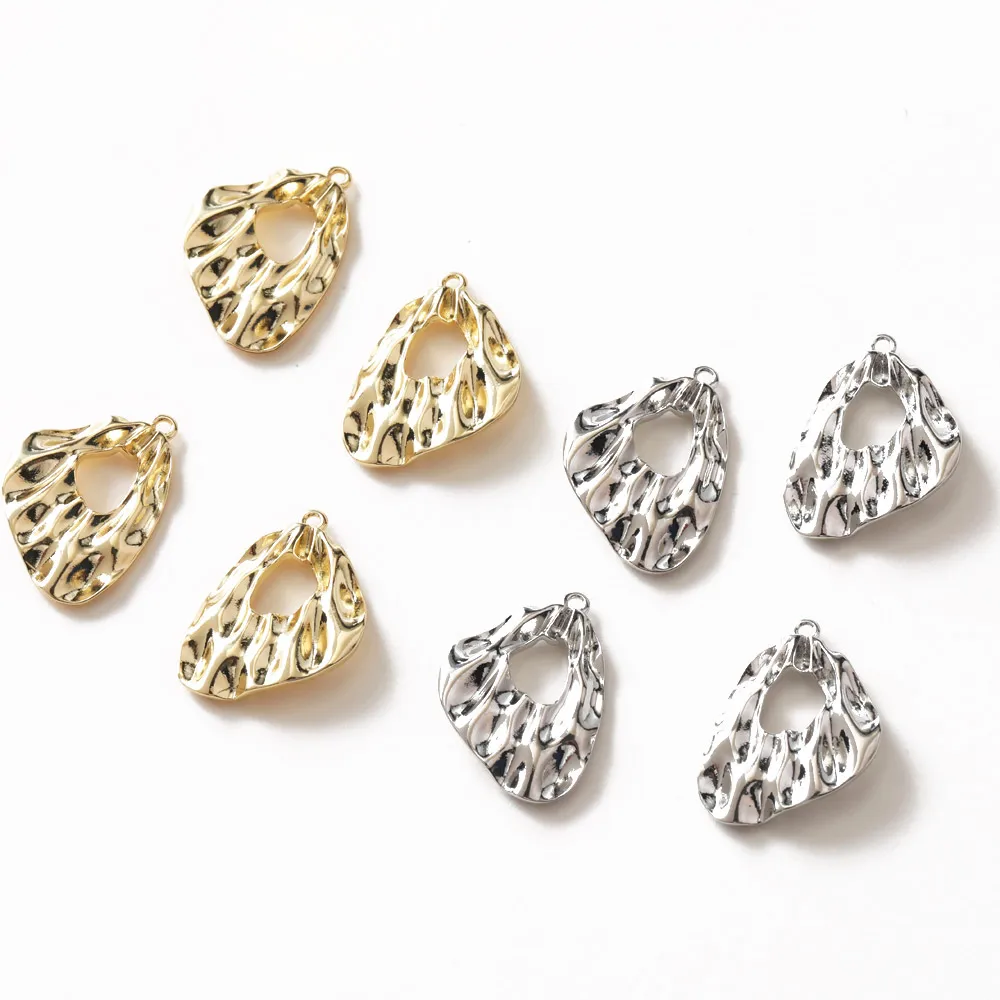 4PCS 14k Gold Plated Special-shaped Hollow Pendant DIY Jewelry Making Supplies Tools Earrings Fashion Accessories