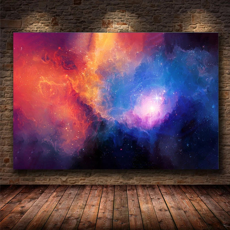 Beauty Universe Space Galaxy Nebula Star Cluster Canvas Painting  Wall Art Picture Posters and Prints for Living Room Home Decor