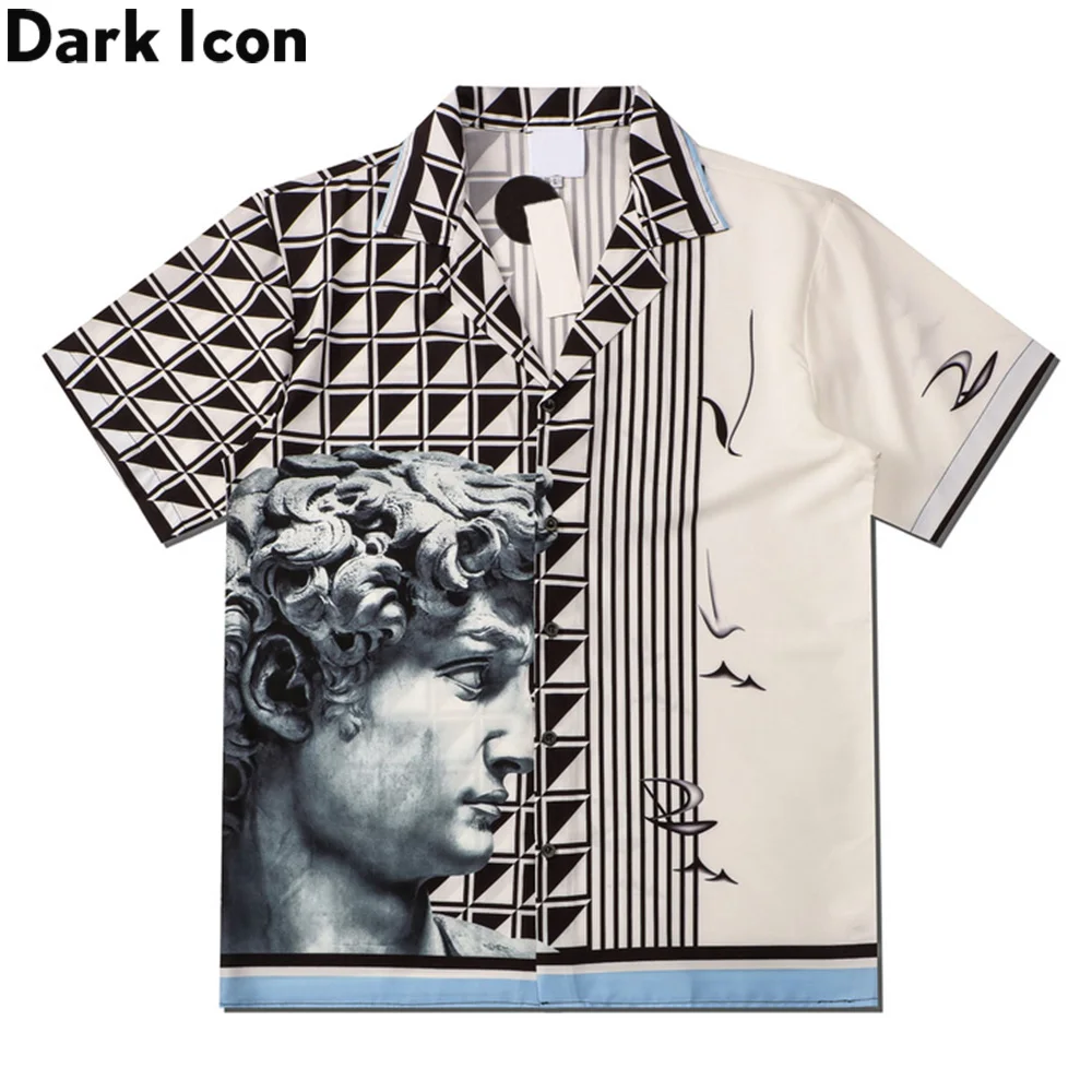 Dark Icon Printed Polo Shirt Men Summer Streetwear Men\'s Shirts Hawaiian Shirts Man