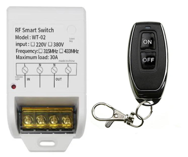 AC 220V 380V 1CH 30A Wireless Remote Control Switch Receiver + Transmitter For Water Pump LED Light Garage Door