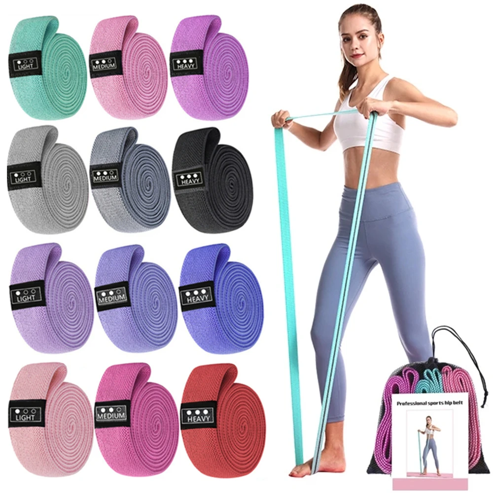 Long Resistance Bands Set Booty Hip Fitness Yoga Loop Workout Exercise Gym Home Equipments for Legs Thigh Glute Butt Squat Band