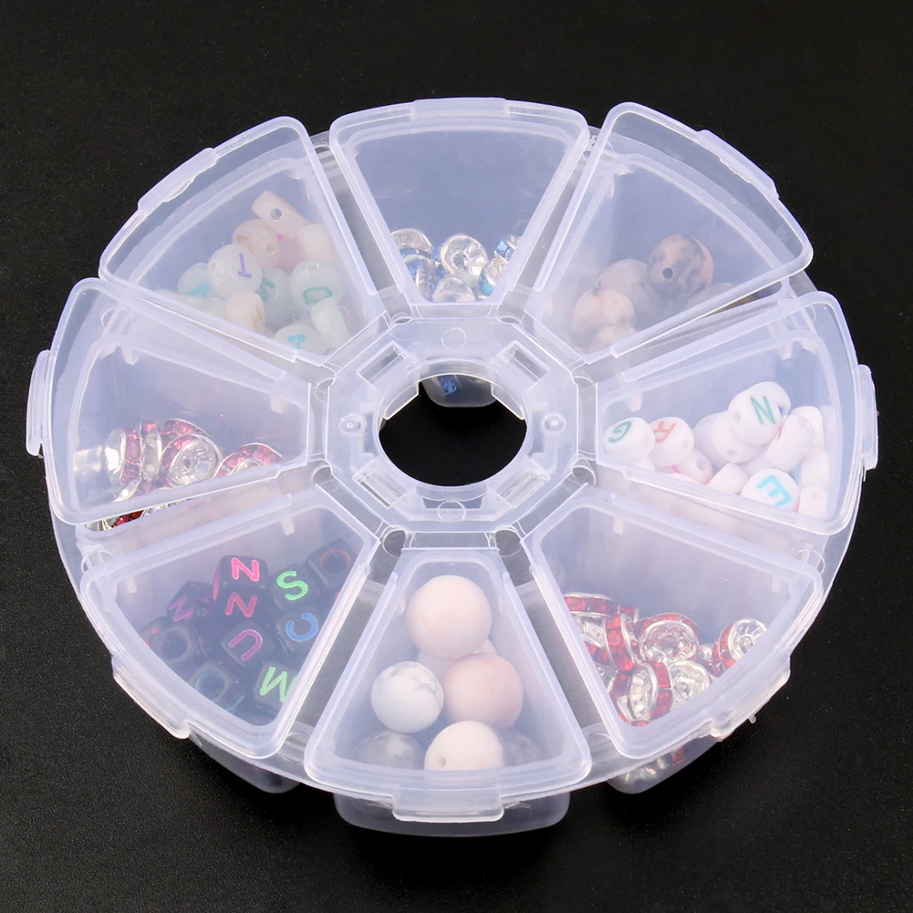 Transparent Plastic Storage Box Rhombus Rectangle Round Jewelry Earring Bead Screw Holder Case Display Organizer Container