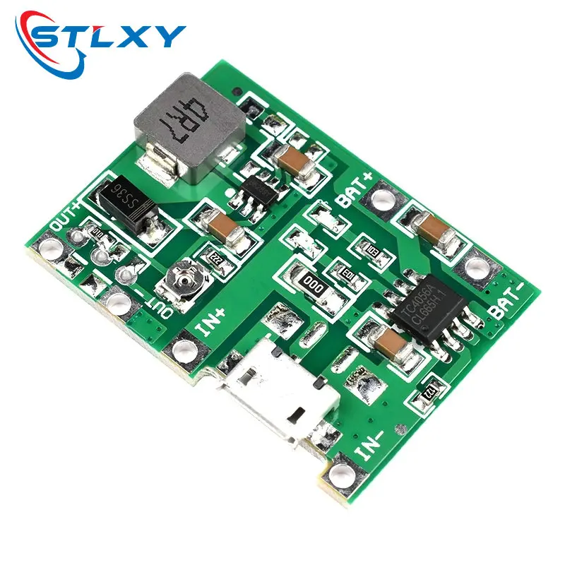Lithium Li-ion 18650 3.7V 4.2V Battery Charger Board DC-DC Step Up Boost Module TP4056 DIY Kit Parts stlxy
