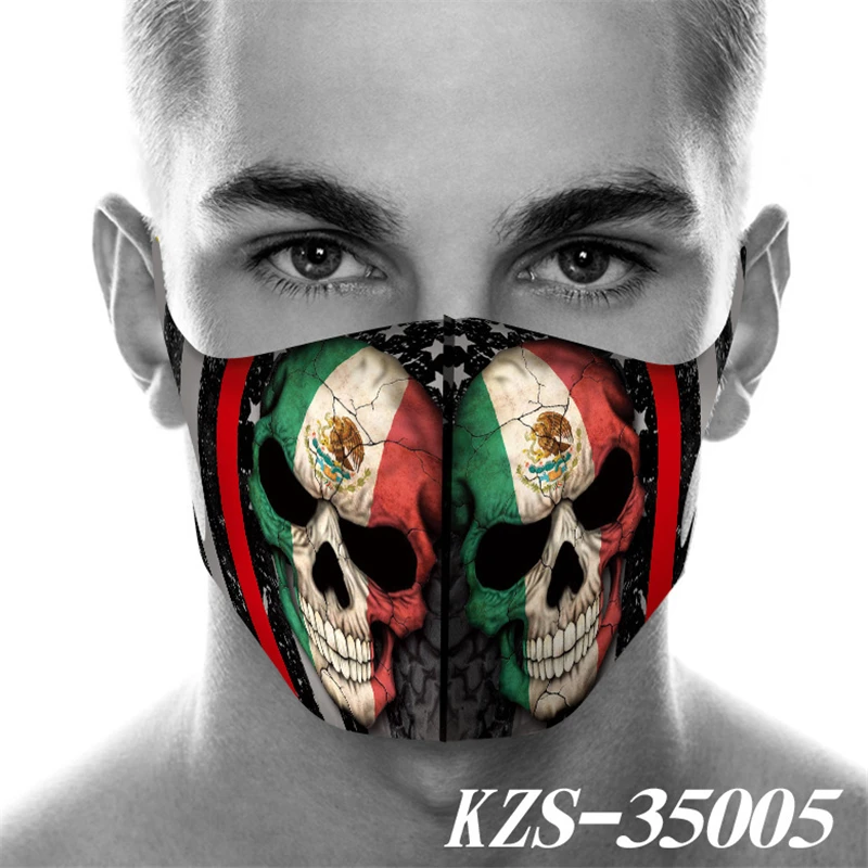 Masque Divertente Scheletro Stampato Maschera Cosplay Accessori Senza Soluzione di Continuità Antipolvere Nebbia Foschia Maschere di Stampa Maschera Moto PM025